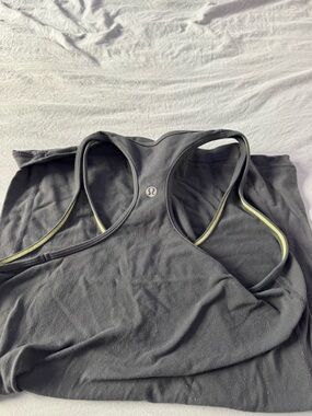 lululemon athletica Black Racerback Tank with Yellow Trim